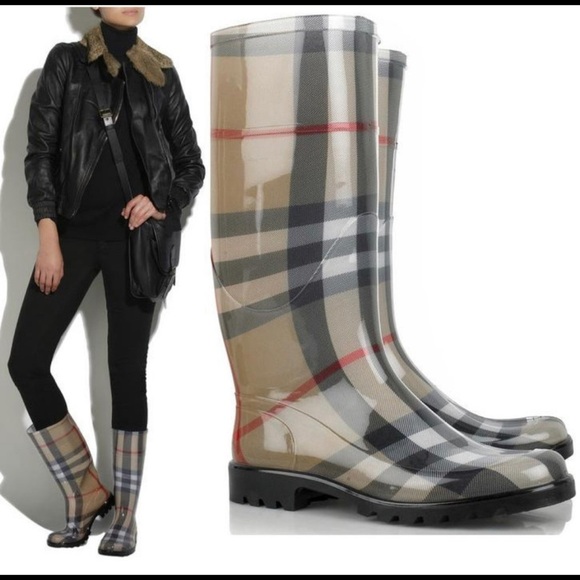 Authentic Burberry Nova Check Plaid Rain boots 5/35 - Picture 11 of 12